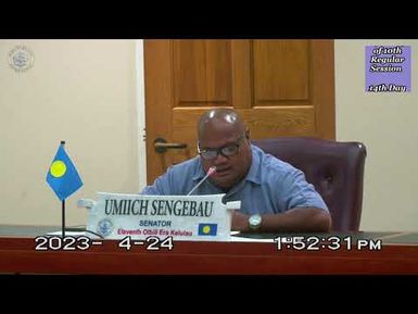Palau National Congress, The Senate | 14th Day 0f 10th Regular Session