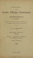 Bulletin de la Société des Études Océaniennes numéro 05
