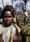 A young girl of the Kup area, dressed for a tribal dance and feast, New Guinea Highlands, Jul 1964