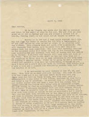 Letter 2 from Sidney Jennings Legendre, April 9, 1943