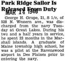 Park Ridge Sailor Is Released From Duty