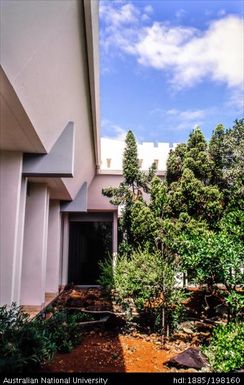 New Caledonia - garden, concrete building