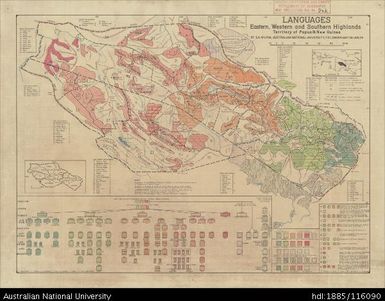 Papua New Guinea, Eastern, Western and Southern Highlands, Languages, 1959, 1:1 100 000