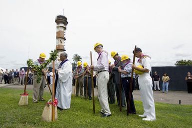 More than 100 people gathered on historic Ford Island, Pearl Harbor, Hawaii (HI), for a groundbreaking ceremony for the US Navy (USN) Pacific Aviation Museum. The 75 million-dollar museum will encompass 16 acres and will tell the story of aviation during World War Two (WWII), Korean War, Vietnam War, Cold War and modern air power in general throughout the Pacific