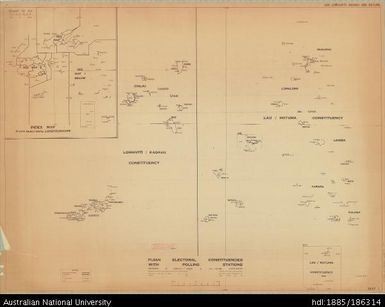 Fiji, Lau, Lomaiviti, Kadavu and Rotuma, Fijian Electoral Constituencies with Polling Stations, Administration, Sheet 1, 1966, 1:506 880