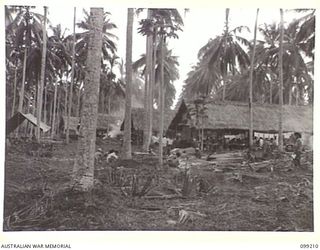 KOKOPO, NEW BRITAIN, 1945-11-23. LIVING QUARTERS IN THE FORMOSAND AND DOREAN LPRISONER OF WAR CAMP. THE CAMP WAS CONSTRUCTED UNDER THE SUPERVISION OF 13 FIELD COMPANY, ROYAL AUSTRALIAN ENGINEERS