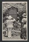 Colonel JK Murray salutes Second World War memorial plaque, Remembrance Day, Ela Beach, Port Moresby, 11 Nov 1951