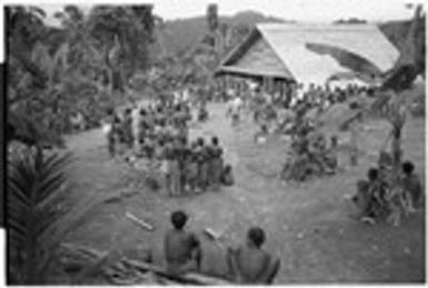 Political meeting at custom committee house, Ngarinaasuru, 1000' above Sinalagu Harbour