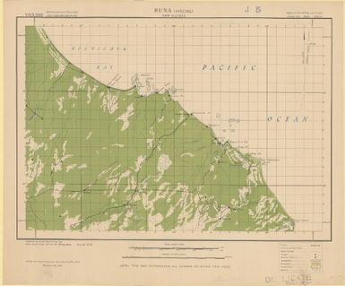 Buna (special) : New Guinea / compiled by 3 Aust. Field Survey Coy. from uncontrolled vertical air photographs ; drawn and reproduced by 1 Aust Mobile Litho Sect. November 29, 1942