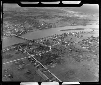 Town of Nausori, Suva, Fiji, showing Rewa River and houses