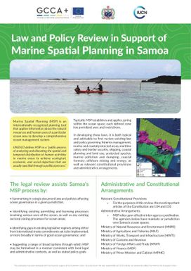 Law and Policy Review in Support of Marine Spatial Planning in Samoa (factsheet)