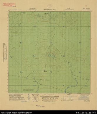 Papua New Guinea, New Britain, Anu River, Provisional map, Sheet B55/8, 1943, 1:63 360