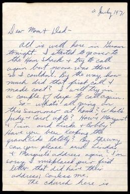 [Letter From Donald F. Baker to His Parents, July 2, 1971]