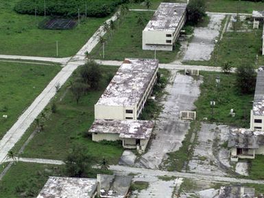 An aerial photograph of Marbo Annex on the island of Guam taken from a CH-53D Sea Stallion helicopter from HMH-463, Aviation Support Element, Kaneohe Bay Hawaii. Marbo Annex was used as a landing zone during Exercise KOA THUNDER 2001. Marines from Aviation Support Element, Kaneohe Hawaii, 1ST Marine Air Wing, Okinawa, Japan, and 3rd Marines 7th Battalion, 29 Palms, California, participated in KOA THUNDER on the island of Guam from July 9 to July 14. The purpose of the exercise was to demonstrate the Marine Corps' ability to deploy in the South Pacific from places other than Okinawa, Japan