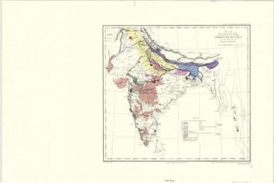 Maps, India, Pakistan & Burma, 1831-1894 : [maps in the British parliamentary papers]: Map showing the localities of the principal mineral and vegetable products of India and the course of the trunk railways. (Sheet [15])