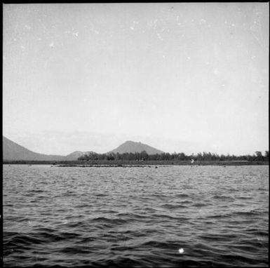 Vulcan Island before the eruption of 1937 with Mother and South Daughter Mountains in the distance, Rabaul, New Guinea / Sarah Chinnery