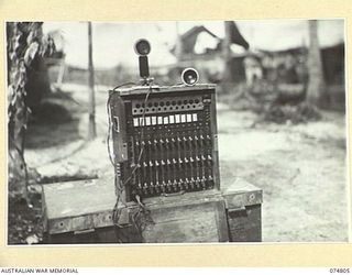 MILILAT, NEW GUINEA. 1944-07-16. A JAPANESE 12-LINE, CORDLESS FIELD TELEPHONE SWITCHBOARD CAPTURED BY TROOPS OF THE 5TH DIVISION DURING THEIR ADVANCE IN THE AREA