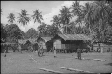 Village houses and some of the villagers : Nissan Island, Papua New Guinea, 1960 / Terence and Margaret Spencer