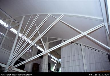 French Polynesia - Roofing detail, white supports