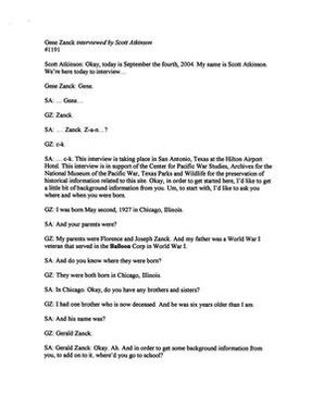 Oral History Interview with Eugene Zanck, September 4, 2004