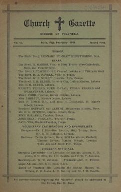 Church Gazette, Polynesia: February 1935