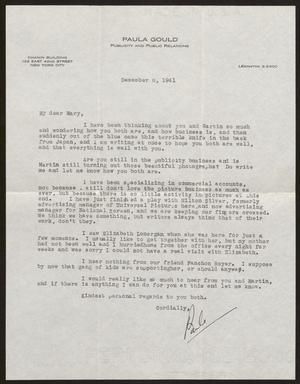 [Letter from Paula Gould to Mary Bartol Smith, December 8, 1941]