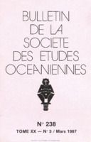 Bulletin de la Société des Études Océaniennes numéro 238