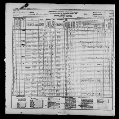 1940 Census Population Schedules - Hawaii - Honolulu County - ED 2-124