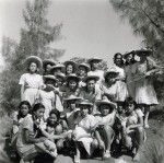 Boarders of Papeete Girls's school on a walk in Hermon