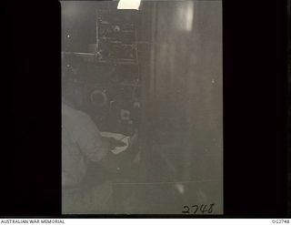 Port Moresby, Papua. C. 1944. The interior of the Radio Section