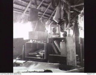 MILNE BAY, PAPUA, C.1942 - 43. INTERIOR OF AIRMEN'S QUARTERS, NO. 37 RAAF RADAR STATION. (DONOR - T.G. JONES)