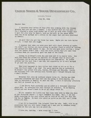 [Letter from Catherine Davis to Joe Davis - July 25, 1944]