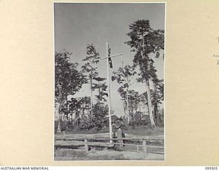 TOROKINA, BOUGAINVILLE, 1945-08-18. A SPECIAL PARADE WAS HELD OF B CORPS SIGNALS WHICH WON BOTH THE LOCAL CRICKET AND AUSTRALIAN RULES FOOTBALL COMPETITIONS HELD IN 2 CORPS AREA. THE UNIT WAS ..