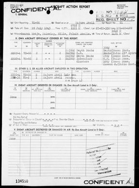 VS-66 - ACA Rep #81-Air opers against the Marshall Islands on 7/28/45