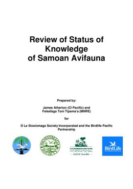 Review of Status of Knowledge of Samoa Avifauna