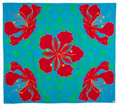 Tivaevae Tataura "Flamboyant Flowers" (quilt)