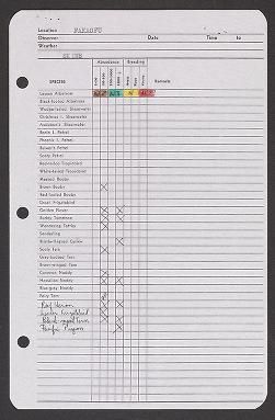 National Museum of Natural History (U.S.) Pacific Ocean Biological Survey Program field research records, 1961-1973 : Fakaofu, birds collected, recoveries, annotated lists