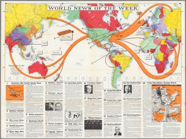 World News of the Week : Monday, May 10, 1943. Covering period Apr. 30 to May 6. Volume 5, No. 36. Published and copyrighted (weekly), 1943, by News Map of the Week, Inc., 1512 Orleans Street, Chicago, Illinois. Published in two sections : Section one. Lithographed in U. S. A.