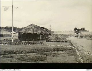 Lae, New Guinea. 1945-04-29. Exterior view of the Administration block at the 2/7th Australian General Hospital