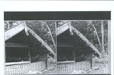 Carvings in canoe shed near Cape Recherche, San Christoval