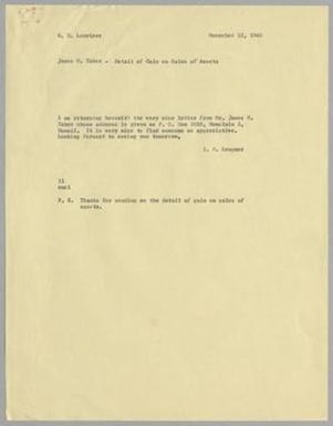 [Letter from I. H. Kempner to W. H. Louviere, November 15, 1960]