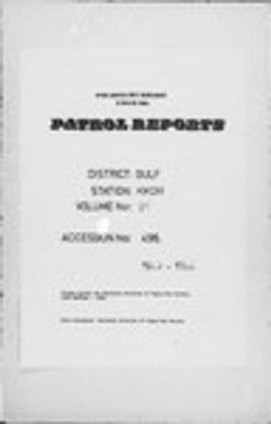 Patrol Reports. Gulf District, Kikori, 1943-1944