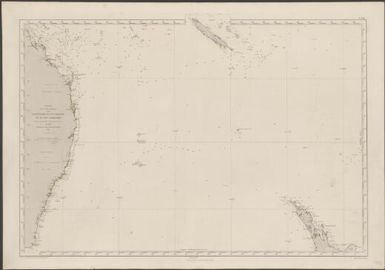 Carte de la mer comprise entre l'Australie, la Nelle. Zʹelande et la Nelle. Calʹedonie, d'apr`es les travaux Anglais et Français les plus rʹecents / publiʹee au Dʹep^ot des cartes et plans de la Marine 1872