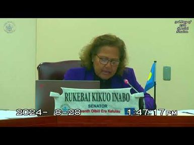 Palau National Congress | 11th OEK, The Senate 3rd Day of 15th Special Session