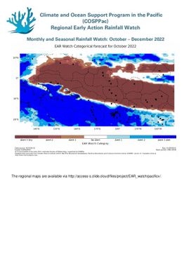 Regional Early Action Rainfall Watch : Monthly and seasonal Rainfall Watch: October - December 2022