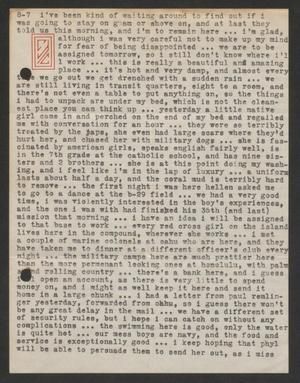 [Letter from Cornelia Yerkes, August 7, 1945]