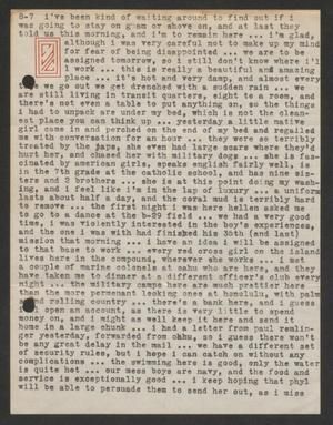 [Letter from Cornelia Yerkes, August 7, 1945]