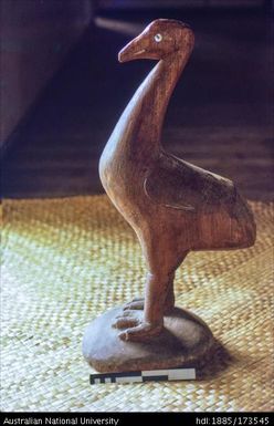 Wood cassowary carving, To Mari's house, Vunamumur