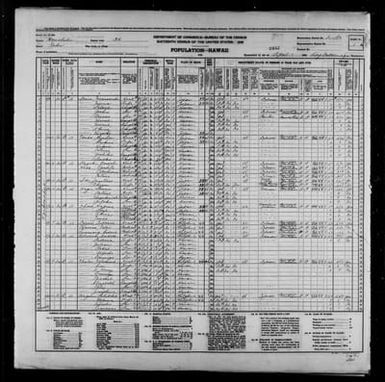 1940 Census Population Schedules - Hawaii - Honolulu County - ED 2-180
