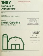 1987 census of agriculture, pt.33- North Carolina